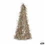 Figurine Décorative Sapin de Noël guirlande Bronze polypropylène PET 24 x 46 x 24 cm (24 Unités)