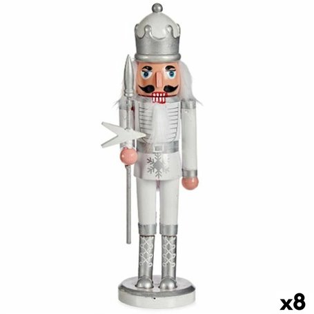 Figurine Décorative Casse-Noisette Blanc Argenté Plastique 12