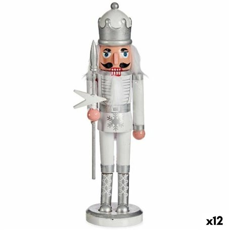 Figurine Décorative Casse-Noisette Blanc Argenté Plastique 9