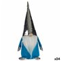 Figurine Décorative Gnome Bleu Blanc Argenté Polyester Bois Sable 12 x 32 x 13 cm (24 Unités)