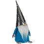 Figurine Décorative Gnome Bleu Blanc Argenté Polyester Bois Sable 12 x 32 x 13 cm (24 Unités)