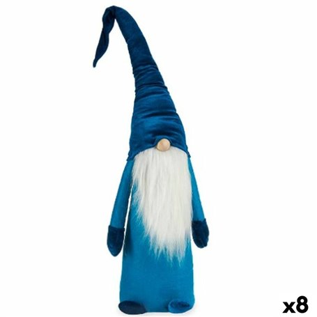 Figurine Décorative Gnome Bleu Blanc Argenté Polyester Bois Sable 20 x 100 x 25 cm (8 Unités)