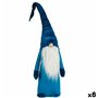 Figurine Décorative Gnome Bleu Blanc Argenté Polyester Bois Sable 20 x 100 x 25 cm (8 Unités)