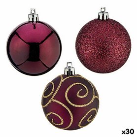 Lot de boules de Noël Violet Plastique 6 x 7 x 6 cm (30 Unités)