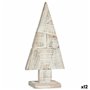 Figurine Décorative Sapin de Noël Blanc Naturel Bois 9 x 41