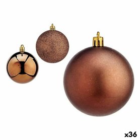 Lot de boules de Noël Marron Plastique Ø 7 cm (36 Unités)