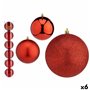 Lot de boules de Noël Rouge Plastique Ø 12 cm (6 Unités)