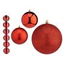 Lot de boules de Noël Rouge Plastique Ø 12 cm (6 Unités)