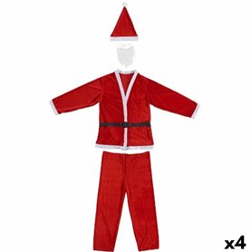 Déguisement pour Adultes Père Noël Taille unique Blanc Rouge (4 Unités)