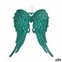 Décorations de Noël Ailes d'ange Vert Plastique Paillettes 13 x 14