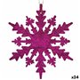 Décorations de Noël Flocons de neige Fuchsia Plastique Paillettes 15 x 15 x 0