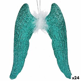 Décorations de Noël Ailes d'ange Vert Plastique Paillettes 12