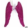 Décorations de Noël Ailes d'ange Fuchsia Plastique Paillettes 12