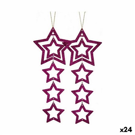 Ensemble Décorations de Noël Étoile Fuchsia 19 x 0