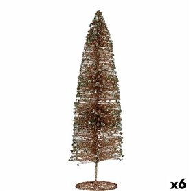 Sapin de Noël Paillettes champagne 10 x 40 x 10 cm (6 Unités)