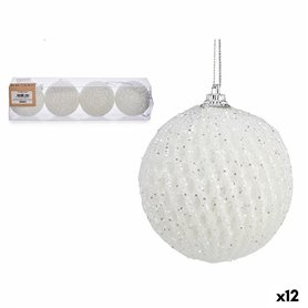 Lot de boules de Noël Blanc polystyrène (12 Unités)