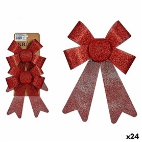 Ensemble Décorations de Noël Lien Rouge PVC 15 x 2 x 17 cm (24 Unités)