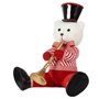 Figurine Décorative Ours Trompette Blanc Noir Rouge polystyrène 45 x 45 x 36 cm