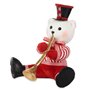 Figurine Décorative Ours Trompette Blanc Noir Rouge polystyrène 32 x 31 x 26 cm (2 Unités)