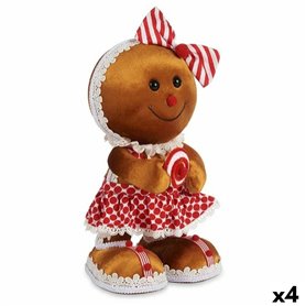 Figurine Décorative Biscuit Lien Marron Rouge polystyrène 19 x 33 x 15 cm (4 Unités)