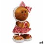 Figurine Décorative Biscuit Lien Marron Rouge polystyrène 19 x 33 x 15 cm (4 Unités)