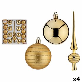 Ensemble Décorations de Noël Doré PVC (4 Unités)