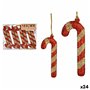 Ensemble Décorations de Noël Bâton 8 Pièces Rouge Doré Plastique 6