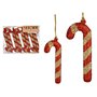 Ensemble Décorations de Noël Bâton 8 Pièces Rouge Doré Plastique 6,5 x 1 cm (24 Unités)