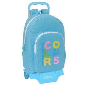 Cartable à roulettes Benetton Spring Bleu ciel 30 x 46 x 14 cm