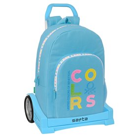 Cartable à roulettes Benetton Spring Bleu ciel 30 x 46 x 14 cm