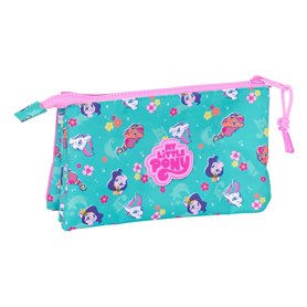 Trousse Fourre-Tout Triple My Little Pony Magic Rose Turquoise 22 x 12 x 3 cm