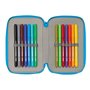 Pochette à crayons triple Lilo & Stitch Hawaii Bleu 12,5 x 19,5 x 5,5 cm 36 Pièces