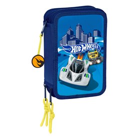 Pochette à crayons triple Hot Wheels Sonny Blue marine 12