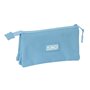 Trousse Fourre-Tout Triple Munich Basic Bleu 22 x 12 x 3 cm