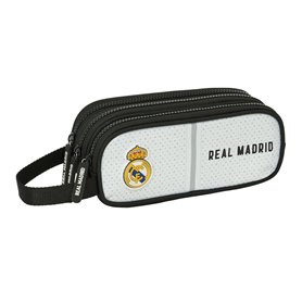 Trousse Fourre-Tout Triple Real Madrid C.F. Blanc Gris 21 x 8.5 x 7 cm