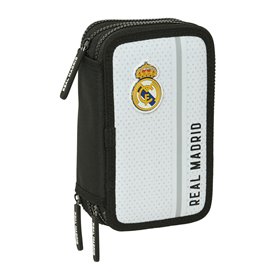 Pochette à crayons triple Real Madrid C.F. Blanc Gris 12