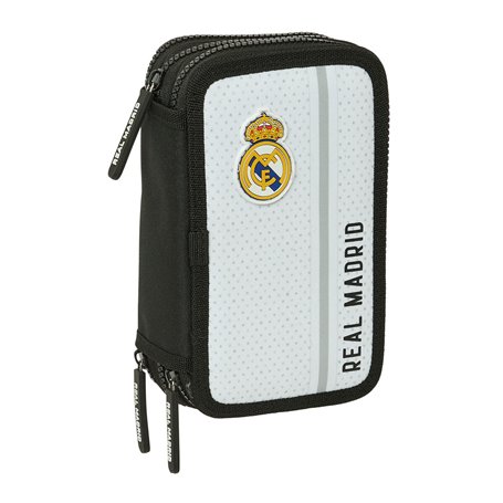 Pochette à crayons triple Real Madrid C.F. Blanc Gris 12