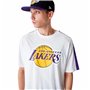 T-shirt à manches courtes homme New Era NBA Colour Block LA Lakers Blanc