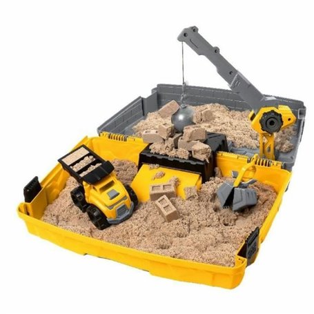 Kinetic Sand SABLE MAGIQUE - MALLETTE DE CONSTRUCTION 907 G + 3 ACCESSOIRES - Emportez Votre Sable À Modeler Partout & Sculptez 