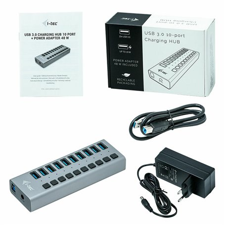 i-tec USB 3.0 Charging HUB 10 port + Power Adapter 48 W