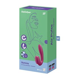 Vibration de Stimulation Double  Supernova Insertable Satisfyer Sunray Rouge Fuchsia