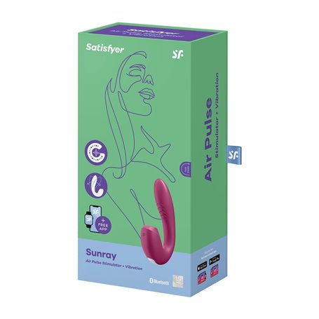 Vibration de Stimulation Double  Supernova Insertable Satisfyer Sunray Rouge Fuchsia