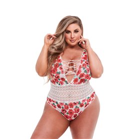 Body Baci Lingerie Floral & Lace Blanc XL