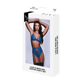 Ensemble de Lingerie Baci Lingerie Garter & Panty Bleu (M/L)