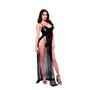 Poupées Baci Lingerie Gown & G-string Noir M/L 2 Pièces