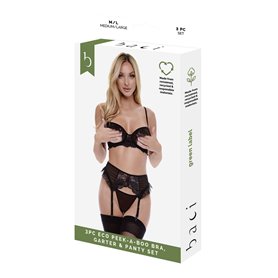 Ensemble de Lingerie Baci Lingerie Peek-A-Boo Bra Noir (S/M)