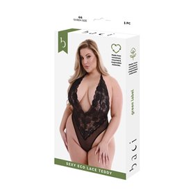 Ensemble de Lingerie Baci Lingerie Eco Lace Teddy Noir (Queen)