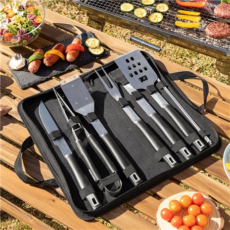 Kit dUstensiles pour Barbecue avec Mallette de Transport BBSet InnovaGoods 12 Pièces