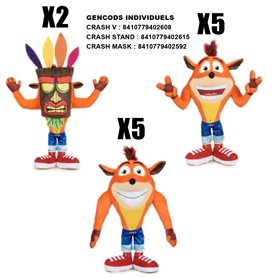 Assortiment peluches Crash Bandicoot (12 pièces)