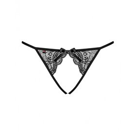 Tanga Obsessive Miamor crotchless panties Noir Dentelle L/XL